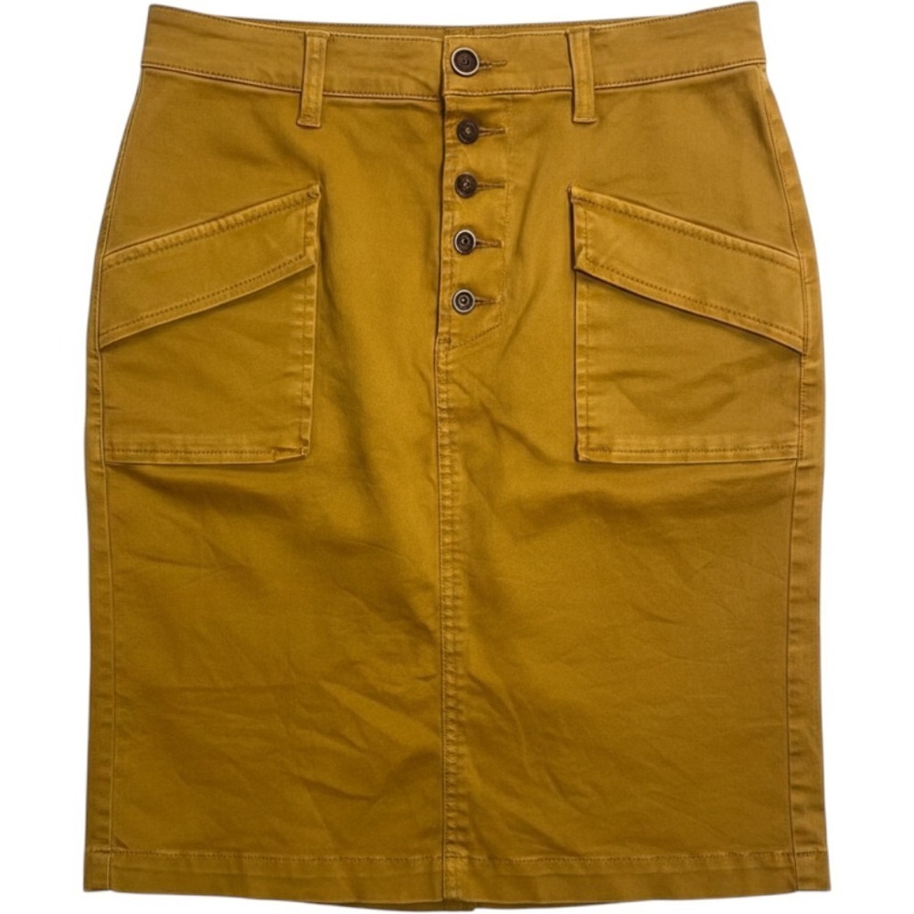 Pilcro and the Letterpress Utility Skirt Womens 2 Mustard Yellow Excellent Cargo
